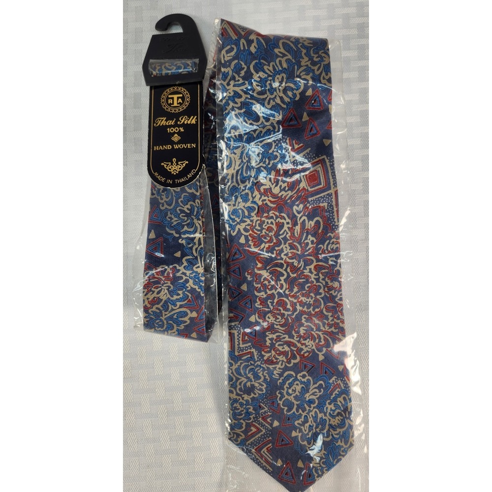 Thai‎ Silk Men Floral 100% Pure Silk Tie Necktie Made in Thailand New In Sleeve